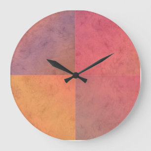Rot Pink Orange Gelb Geometrische Wasserfarben Kun Große Wanduhr