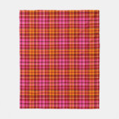 Rot Pink Orange Karo Tartan Design Fleecedecke (Vorderseite)