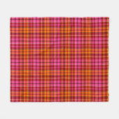 Rot Pink Orange Karo Tartan Design Fleecedecke (Vorderseite (Horizontal))