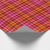 Rot Pink Orange Karo Tartan Design Geschenkpapier (Ecke)