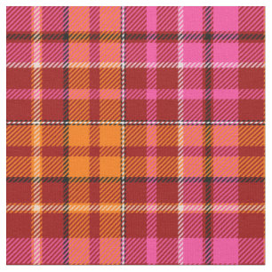 Rot Pink Orange Karo Tartan Design Stoff