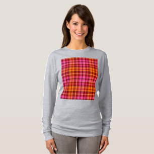 Rot Pink Orange Karo Tartan Design T-Shirt