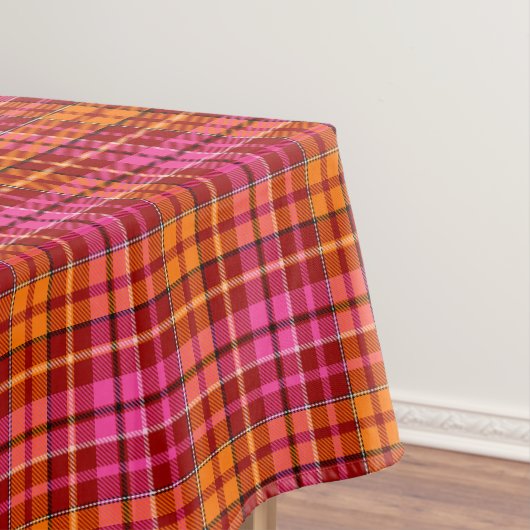 Rot Pink Orange Karo Tartan Design Tischdecke (Beispiel)