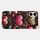 ROT PINK SCHWARZ GOLD VALENTINE HERZEN Case-Mate iPhone HÜLLE (Rückseite (Horizontal))