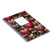 ROT PINK SCHWARZ GOLD VALENTINE LIEBE HERZEN NOTIZBLOCK (Rechte Seite)
