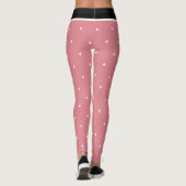 Rot Pink Schwarz Weiß Punkte Leggings (Rückseite)
