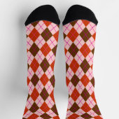 Rot Pink und Braun Argyle-Muster Socken (Oben)
