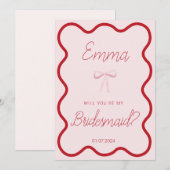 Rot pink wavy werden Sie mein Vorschlag für eine Ü Einladung (Vorne/Hinten)