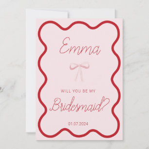 Rot pink wavy werden Sie mein Vorschlag für eine Ü Einladung