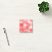 Rot Pink Weiß Karo Patchwork Muster Post-it Klebezettel (Büro)
