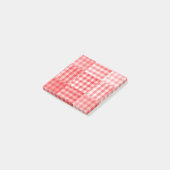 Rot Pink Weiß Karo Patchwork Muster Post-it Klebezettel (angewinkelt)