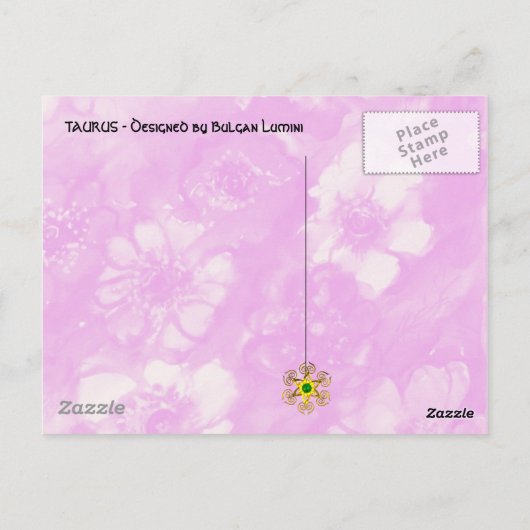 ROT PINK WEISSE, FARBHAFTE BLUME IN BLAU POSTKARTE (Rückseite)