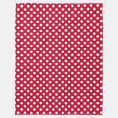 Rot + Polka Weiße Punkte Fleecedecke (Vorderseite)
