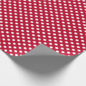 Rot + Polka Weiße Punkte Geschenkpapier (Ecke)