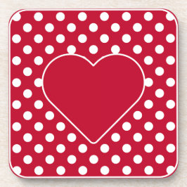 Rot + Polka Weiße Punkte Getränkeuntersetzer