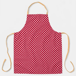 Rot + Polka Weiße Punkte Schürze