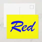 Rot Postkarte (Vorne/Hinten)