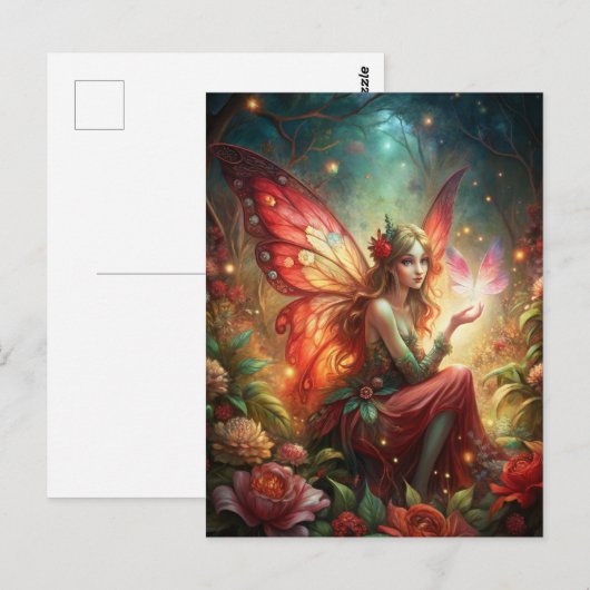 Rot Postkarte (Vorne/Hinten)