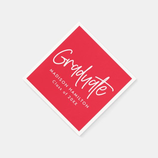Rot | Preppy Script-Abschluss Serviette (Ecke)