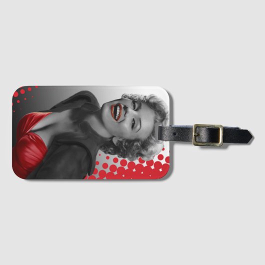 Rot punktiert Marilyn Gepäckanhänger (Vorderseite (Horizontal))