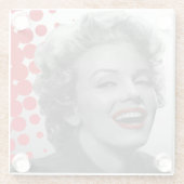 Rot punktiert Marilyn Glasuntersetzer (Rückseite)