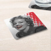 Rot punktiert Marilyn Rechteckiger Pappuntersetzer (angewinkelt)