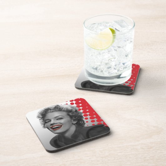 Rot punktiert Marilyn Untersetzer (Rechte Seite)