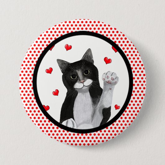 Rot punktiert schwarze Grenze Button (Vorderseite)