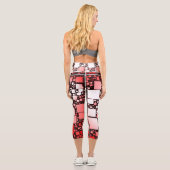 Rot-Quadrat-Tanz Capri Leggings (Rückseite)