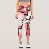 Rot-Quadrat-Tanz Capri Leggings (Vorderseite)