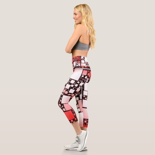 Rot-Quadrat-Tanz Capri Leggings (Links)