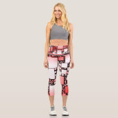 Rot-Quadrat-Tanz Capri Leggings (Vorderseite)