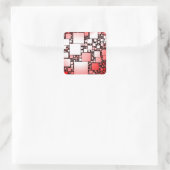 Rot-Quadrat-Tanz Quadratischer Aufkleber (Tasche)