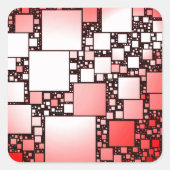 Rot-Quadrat-Tanz Quadratischer Aufkleber (Vorderseite)