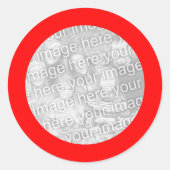 Rot-Rahmen-Aufkleber Runder Aufkleber (Vorderseite)