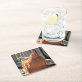 Rot Rechteckiger Pappuntersetzer (Vor Ort)