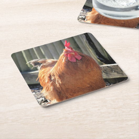 Rot Rechteckiger Pappuntersetzer (angewinkelt)