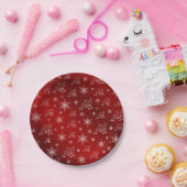 Rot, Rentiere, Stern, Sterne, Schneeflocke, Weihna Pappteller (Party)