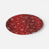 Rot, Rentiere, Stern, Sterne, Schneeflocke, Weihna Pappteller (Schrägansicht)