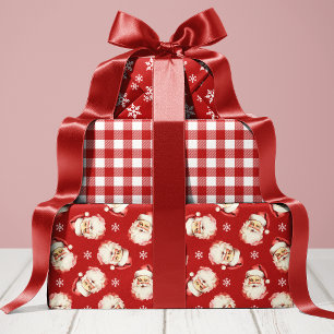 Rot Retro Vintage Weihnachtsmann Weihnachten Geschenkpapier Set