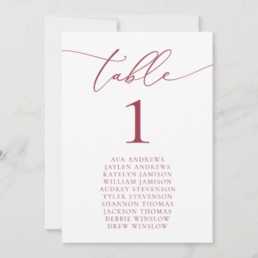 Rot-Romantische Tischnummer (Rückseite)