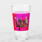 Rot-Rosa-Alpaca-Logo-Design, Glas (Rückseite)