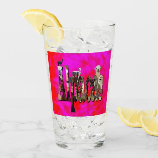 Rot-Rosa-Alpaca-Logo-Design, Glas (Vorderseite Ice)