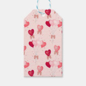 Rot, Rosa Balloons, Happy Valentine's Day Script Geschenkanhänger (Vorderseite)