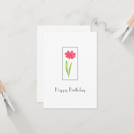 Rot, Rosa Blume Karte (Vorderseite/Rückseite Beispiel)