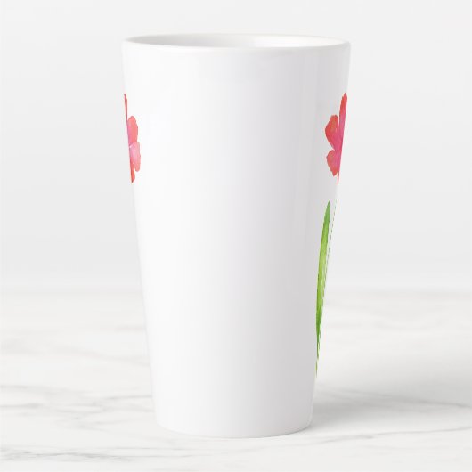 Rot, Rosa Blume Milchtasse (Vorderseite)