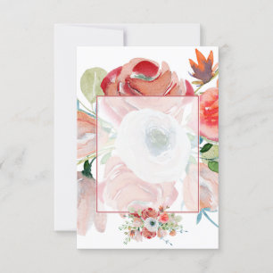 Rot-rosa Blumen-Hochzeitsbudget leer Einladung