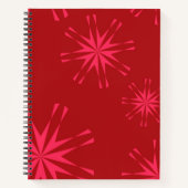 Rot, rosa, cool angesagte moderne Blume abstrakt Notizblock (Vorderseite)
