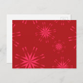 Rot, rosa, cool angesagte moderne Blume abstrakt Postkarte (Vorne/Hinten)