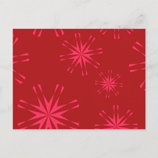 Rot, rosa, cool angesagte moderne Blume abstrakt Postkarte (Vorderseite)